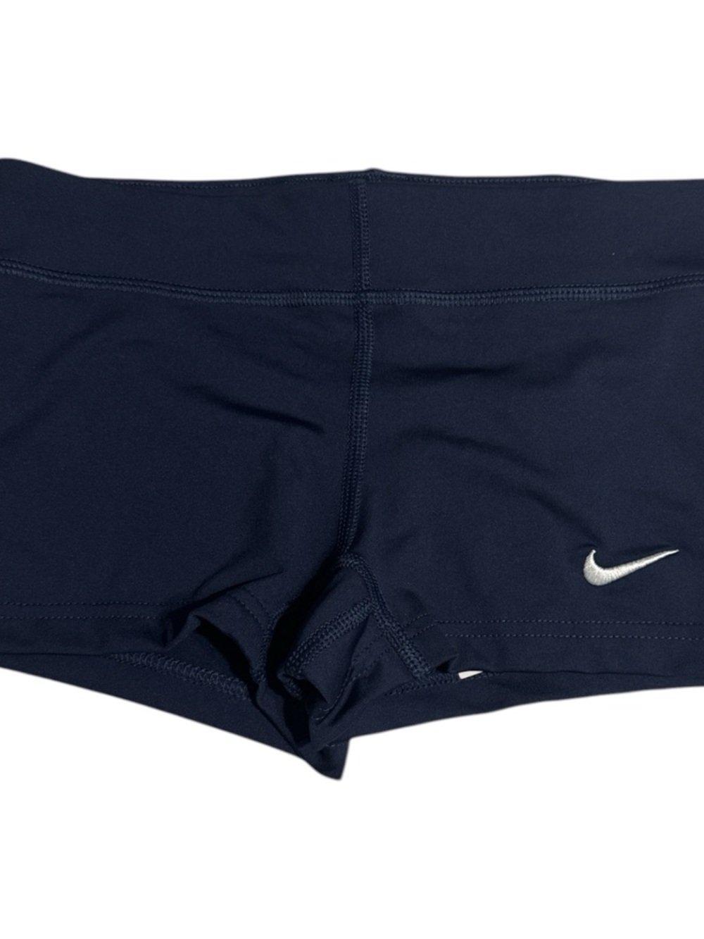 Nike Women’s Navy Bike Shorts with Silver Swoosh